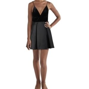 B. Darlin Womens Black Velvet Fit Flare Mini Party Dress